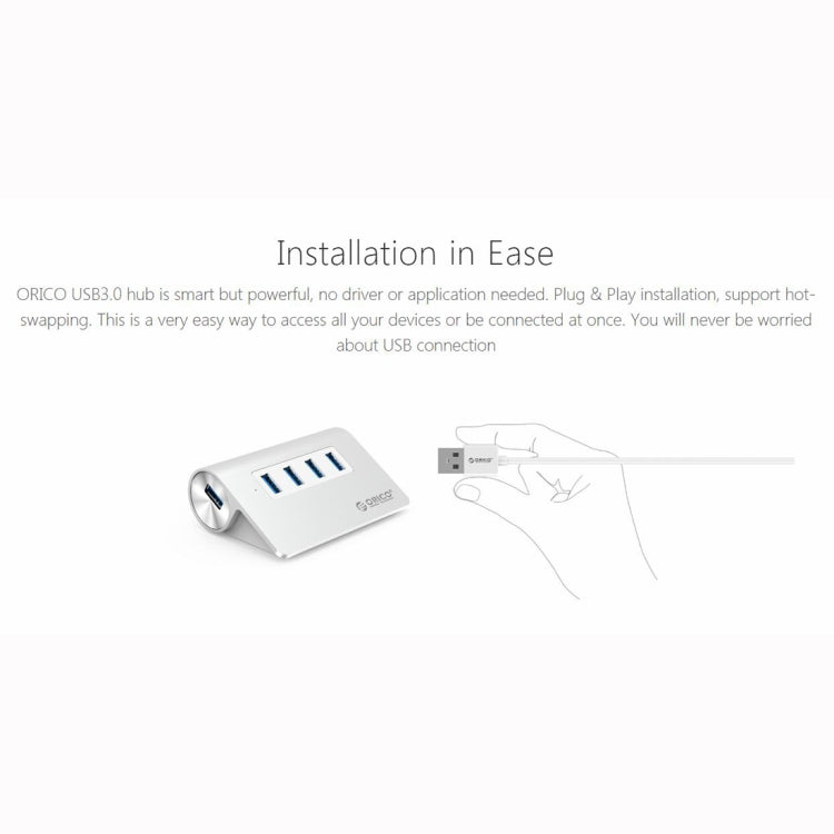 อะแดปเตอร์ HUB ORICO M3H4-V1 อลูมิเนียมอัลลอย 4 พอร์ต USB 3.0 รุ่น M3H4-V1