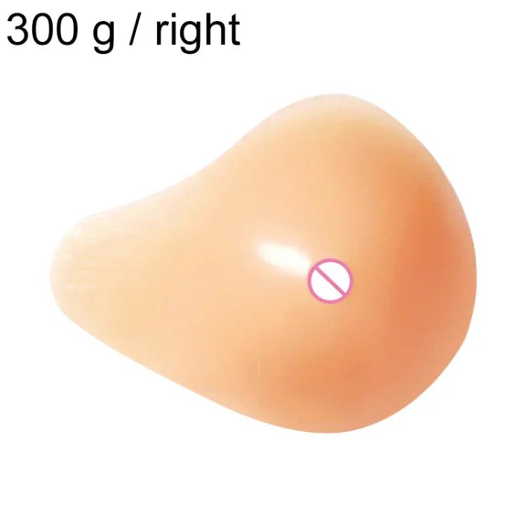 AS4 Spiral Shape Postoperative Rehabilitation Fake Breasts Silicone Breast Pad Nipple Cover 300g/Right, 300g/Right