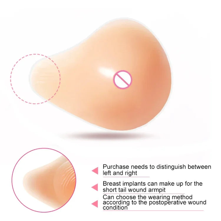 AS4 Spiral Shape Postoperative Rehabilitation Fake Breasts Silicone Breast Pad Nipple Cover 300g/Right, 300g/Right