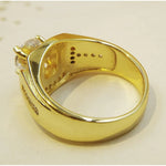 แหวนเพชรผู้ชายสไตล์นักธุรกิจแฟชั่น ชุบทองขาว 18K + ซิริคอน AAA ขนาด: 12, เส้นผ่านศูนย์กลาง: 21.4 มม., เส้นรอบวง: 67.2 มม., เส้นผ่านศูนย์กลาง: 21.4 มม.