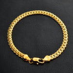 เครื่องประดับแฟชั่นร้อนแรง กำไลทองคำเหลือง 18k แบบเรียบง่าย (สีทอง)
