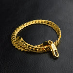 เครื่องประดับแฟชั่นร้อนแรง กำไลทองคำเหลือง 18k แบบเรียบง่าย (สีทอง)