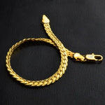 เครื่องประดับแฟชั่นร้อนแรง กำไลทองคำเหลือง 18k แบบเรียบง่าย (สีทอง)