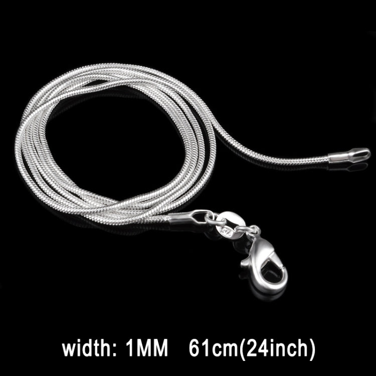 สร้อยคอแฟชั่นบุคลิกภาพแบบโซ่กระดูกงูชุบเงิน 1MM (ความยาวเงิน: 24 นิ้ว), ความยาว: 24 นิ้ว
