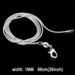 สร้อยคอแฟชั่นบุคลิกภาพแบบโซ่กระดูกงูชุบเงิน 1MM (ความยาวเงิน: 26 นิ้ว), ความยาว: 26 นิ้ว