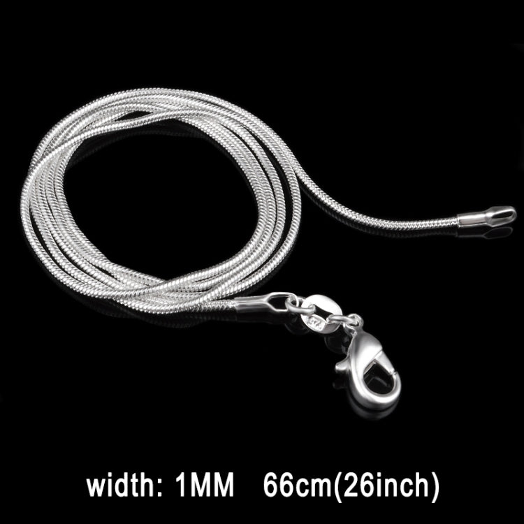 สร้อยคอแฟชั่นบุคลิกภาพแบบโซ่กระดูกงูชุบเงิน 1MM (ความยาวเงิน: 26 นิ้ว), ความยาว: 26 นิ้ว