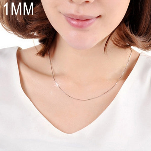 สร้อยคอแฟชั่นบุคลิกภาพแบบโซ่กระดูกงูชุบเงิน 1MM (ความยาวเงิน: 28 นิ้ว), ความยาว: 28 นิ้ว