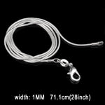 สร้อยคอแฟชั่นบุคลิกภาพแบบโซ่กระดูกงูชุบเงิน 1MM (ความยาวเงิน: 28 นิ้ว), ความยาว: 28 นิ้ว