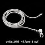 สร้อยคอแฟชั่นบุคลิกภาพแบบโซ่กระดูกงูชุบเงิน 2MM (ความยาวเงิน: 18 นิ้ว), ความยาว: 18 นิ้ว