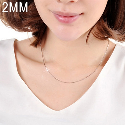 สร้อยคอแฟชั่นบุคลิกภาพแบบโซ่กระดูกงูชุบเงิน 2MM (ความยาวเงิน: 20 นิ้ว), ความยาว: 20 นิ้ว