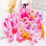 40 PCS Children Cute Cartoon Resin Flower Animal Heart Bow-knot Ring, Smooth Surface, Smooth Surface, 40 PCS