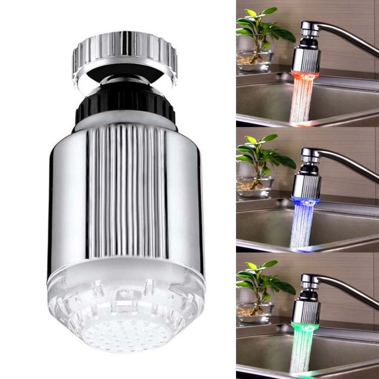 SDF-B5 ไฟก๊อกน้ำ LED RGB พร้อมเซ็นเซอร์อุณหภูมิ ABS 1 LED ขนาด: 75 x 37มม. อินเทอร์เฟซ: 22มม. (สีเงิน) SDF-B5