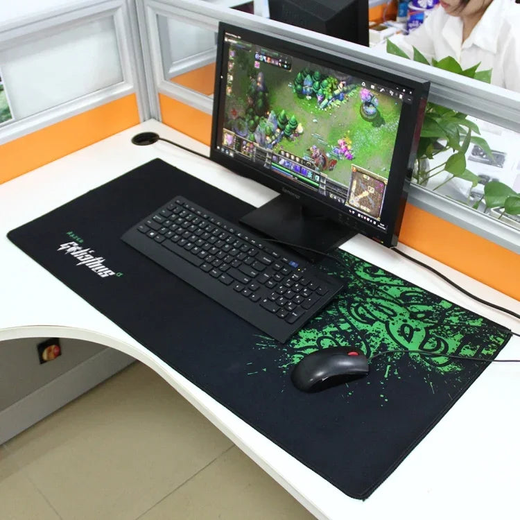แผ่นรองคีย์บอร์ดเมาส์เกมมิ่งและสำนักงานขนาดใหญ่แบบยาว ขนาด: 90cm x 40cm