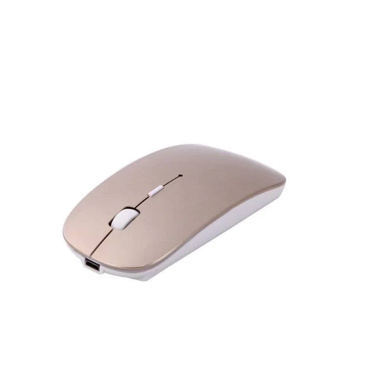 MC-008 เมาส์ไร้สาย Bluetooth 3.0 ชาร์จแบตเตอรี่ สำหรับแล็ปท็อปและโทรศัพท์มือถือระบบ Android, MC-008 (ขาว), MC-008 (ทอง)
