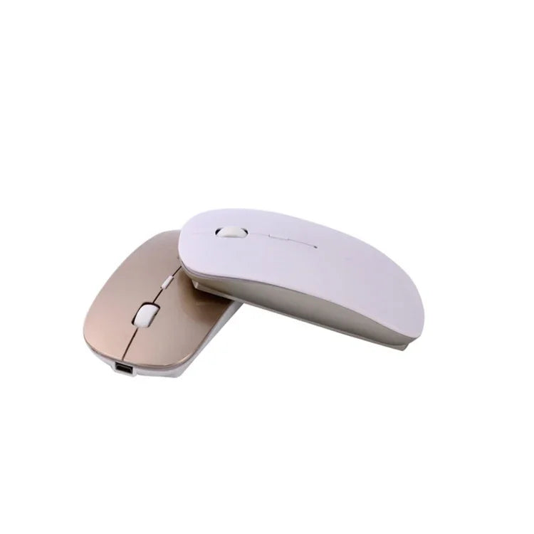 MC-008 เมาส์ไร้สาย Bluetooth 3.0 ชาร์จแบตเตอรี่ สำหรับแล็ปท็อปและโทรศัพท์มือถือระบบ Android, MC-008 (ขาว), MC-008 (ทอง)