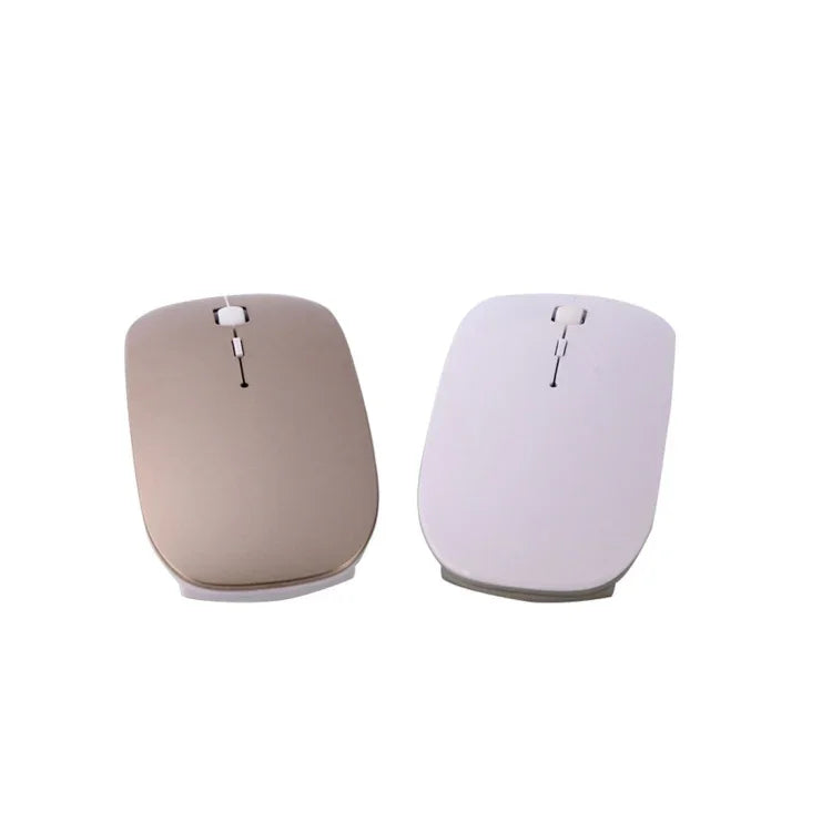 MC-008 เมาส์ไร้สาย Bluetooth 3.0 ชาร์จแบตเตอรี่ สำหรับแล็ปท็อปและโทรศัพท์มือถือระบบ Android, MC-008 (ขาว), MC-008 (ทอง)