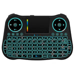 คีย์บอร์ดไร้สาย MT08 2.4GHz Mini Air Mouse QWERTY พร้อมไฟแบ็คไลท์สีสันสดใส ทัชแพด และควบคุมมัลติมีเดีย สำหรับ PC, TV, MT08
