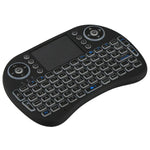 คีย์บอร์ดไร้สาย QWERTY Mini i8 2.4GHz พร้อมไฟแบ็คไลท์สีสันสดใส ทัชแพด และควบคุมมัลติมีเดีย สำหรับ PC, Android TV BOX, เครื่องเล่น X-BOX, สมาร์ทโฟน, เปลี่ยนไฟแบ็คไลท์สีสันสดใส