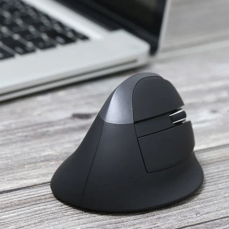 DELUX M618 เมาส์แนวตั้งไร้สาย 2.4G 2400DPI USB ชาร์จไฟได้ ดีไซน์ตามหลักสรีรศาสตร์ สีเทา M618