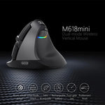 DELUX M618 เมาส์แนวตั้งไร้สาย 2.4G 2400DPI USB ชาร์จไฟได้ ดีไซน์ตามหลักสรีรศาสตร์ สีเทา M618