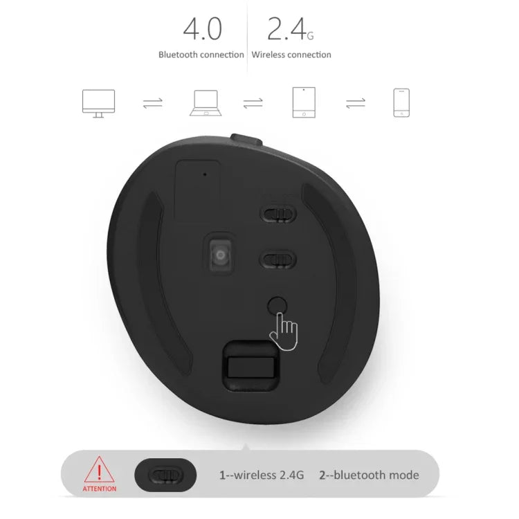 DELUX M618 เมาส์แนวตั้งไร้สาย 2.4G 2400DPI USB ชาร์จไฟได้ ดีไซน์ตามหลักสรีรศาสตร์ สีเทา M618