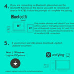 Logitech K780 คีย์บอร์ดไร้สาย Bluetooth + Unifying โหมดคู่ พร้อมขาตั้ง รองรับหลายอุปกรณ์