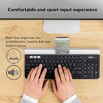 Logitech K780 คีย์บอร์ดไร้สาย Bluetooth + Unifying โหมดคู่ พร้อมขาตั้ง รองรับหลายอุปกรณ์