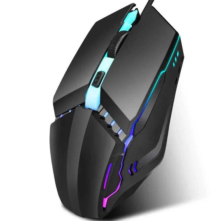 HXSJ S200 เมาส์เกมมิ่งมีสาย USB2.0 1600dpi ปรับได้ 4 ปุ่ม ไฟสีสันสดใส ความยาวสาย: 1.5m