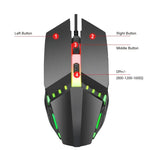 HXSJ S200 เมาส์เกมมิ่งมีสาย USB2.0 1600dpi ปรับได้ 4 ปุ่ม ไฟสีสันสดใส ความยาวสาย: 1.5m