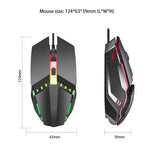 HXSJ S200 เมาส์เกมมิ่งมีสาย USB2.0 1600dpi ปรับได้ 4 ปุ่ม ไฟสีสันสดใส ความยาวสาย: 1.5m