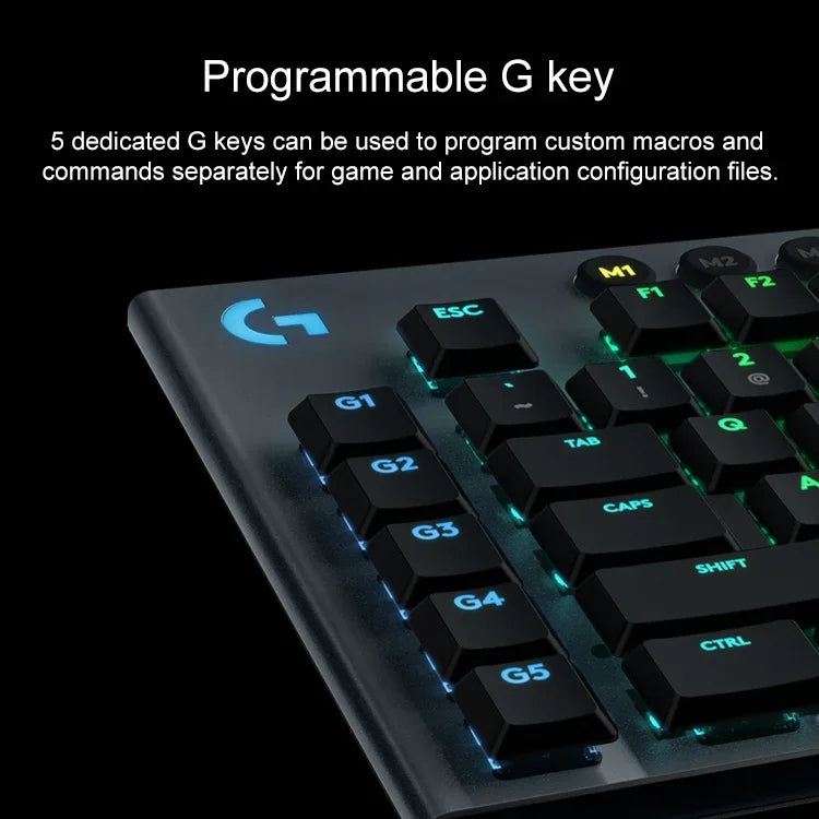คีย์บอร์ดเกมมิ่งมีสายแบบกลไก Logitech G813 RGB (GL-Linear), ความยาว: 1.8m, G813