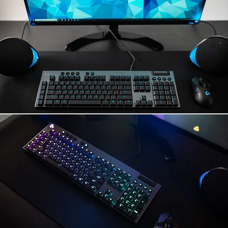 คีย์บอร์ดเกมมิ่งมีสายแบบกลไก Logitech G813 RGB (GL-Linear), ความยาว: 1.8m, G813