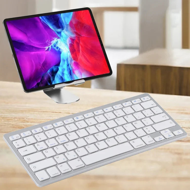 คีย์บอร์ดบลูทูธไร้สายบางพิเศษ WB-8022 สำหรับ iPad, Samsung, Huawei, Xiaomi, แท็บเล็ตพีซี หรือสมาร์ทโฟน, ปุ่มภาษาฝรั่งเศส, ปุ่มภาษาฝรั่งเศส