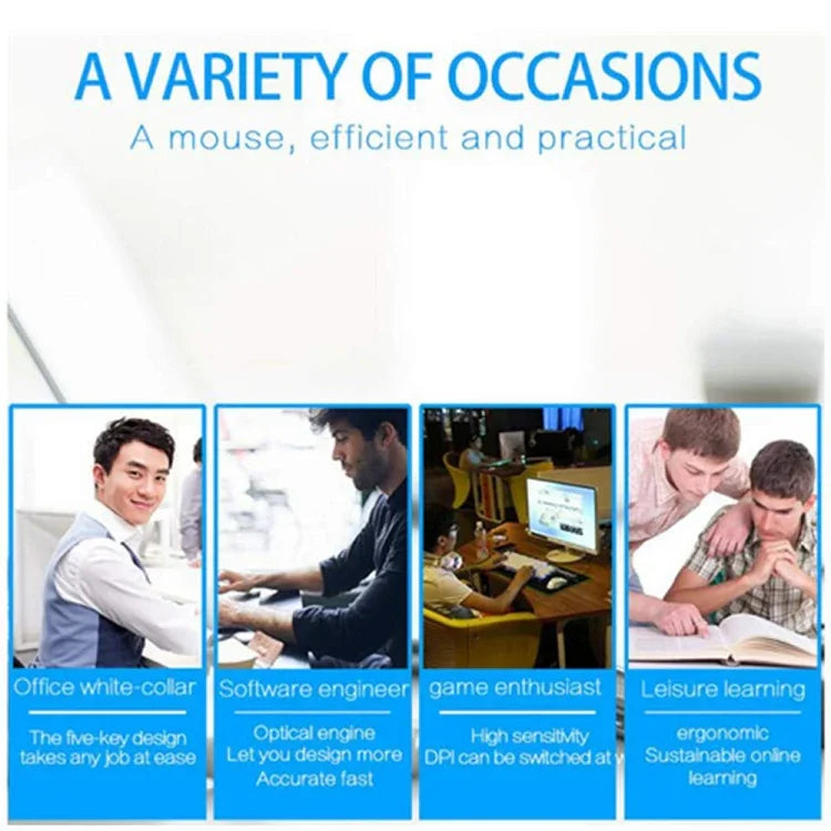 เมาส์แนวตั้งแบบมีสาย 2.4GHz แบบสามปุ่มสำหรับมือซ้าย รุ่นมีสาย CM0093, ความละเอียด: 1000DPI / 1200DPI / 1600DPI, ความยาวสาย: 1.7m, รุ่นมีสาย