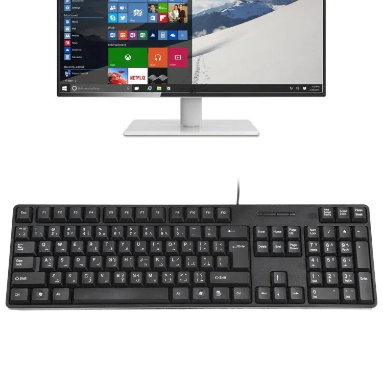 MC-689 คีย์บอร์ดมีสาย USB กันน้ำ รุ่นอาหรับ MC-689
