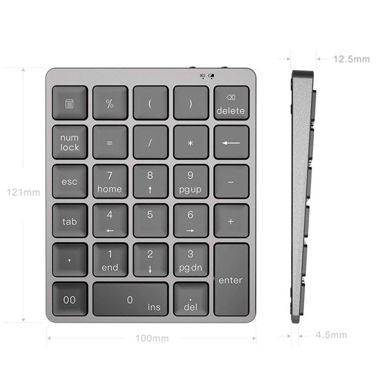 N960 คีย์บอร์ดตัวเลขบลูทูธไร้สายชาร์จได้ อะลูมิเนียมอัลลอยด์บางพิเศษ รุ่น N960