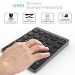 N960 คีย์บอร์ดตัวเลขบลูทูธไร้สายชาร์จได้ อะลูมิเนียมอัลลอยด์บางพิเศษ รุ่น N960