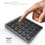 N960 คีย์บอร์ดตัวเลขบลูทูธไร้สายชาร์จได้ อะลูมิเนียมอัลลอยด์บางพิเศษ รุ่น N960
