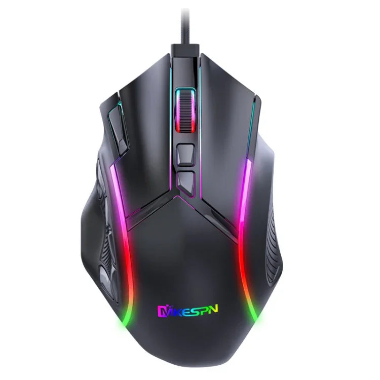 เมาส์มีสาย RGB ความเร็วเต็มที่ 12800DPI 12 ปุ่มแมโคร รุ่น MKESPN X15