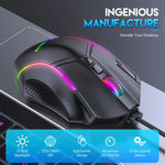 เมาส์มีสาย RGB ความเร็วเต็มที่ 12800DPI 12 ปุ่มแมโคร รุ่น MKESPN X15