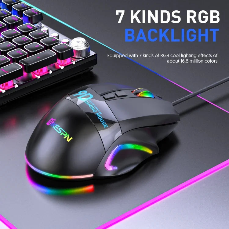 เมาส์เกมมิ่งมีสาย MKESPN X10 9 ปุ่ม RGB กำหนดมาโคร, กำหนดมาโคร