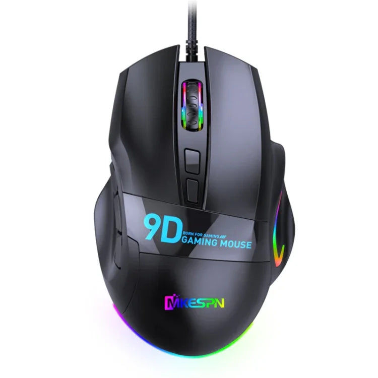 เมาส์เกมมิ่งมีสาย RGB 9 ปุ่ม ความเร็วเต็มที่พร้อมแมโคร รุ่น MKESPN X10
