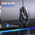 เมาส์เกมมิ่งมีสาย RGB 9 ปุ่ม ความเร็วเต็มที่พร้อมแมโคร รุ่น MKESPN X10