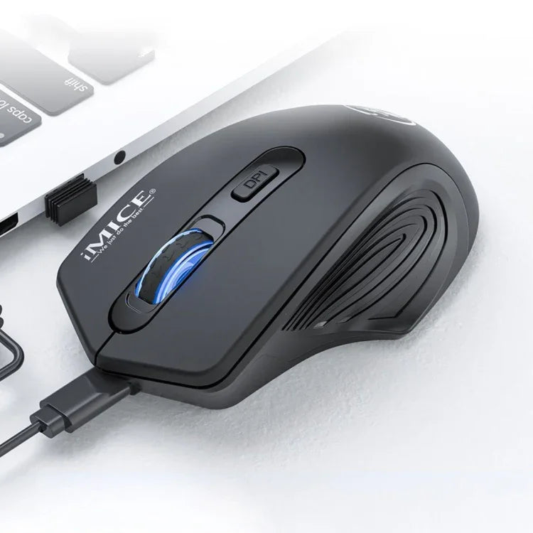 เมาส์ไร้สายเงียบชาร์จได้ 4 ปุ่ม 1600 DPI 2.4GHz สำหรับคอมพิวเตอร์และแล็ปท็อป รุ่น iMICE G-1800