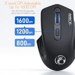 เมาส์ไร้สายเงียบชาร์จได้ 4 ปุ่ม 1600 DPI 2.4GHz สำหรับคอมพิวเตอร์และแล็ปท็อป รุ่น iMICE G-1800