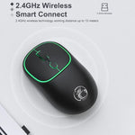 เมาส์ไร้สายเงียบชาร์จได้ 4 ปุ่ม 1600 DPI 2.4GHz สำหรับคอมพิวเตอร์และแล็ปท็อปรุ่น W-618, W-618 2.4GHz