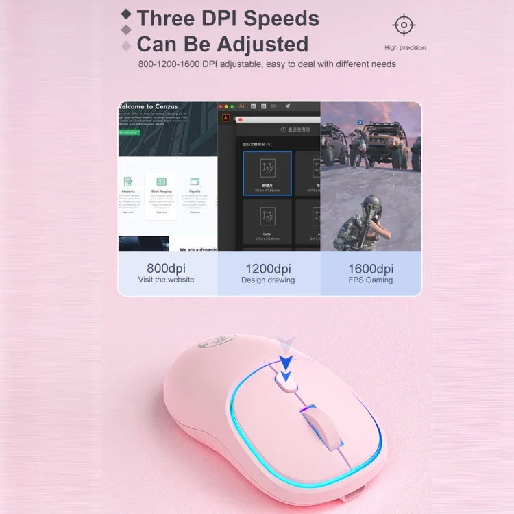 เมาส์ไร้สายบลูทูธเงียบชาร์จได้ 4 ปุ่ม 1600 DPI 2.4GHz สำหรับคอมพิวเตอร์และแล็ปท็อปรุ่น W-618, W-618 2.4GHz และบลูทูธ