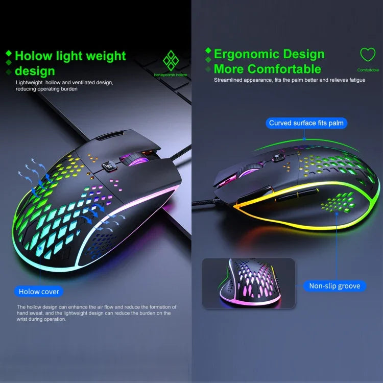 เมาส์เกมมิ่ง iMICE T97 พร้อมไฟ RGB LED USB 7 ปุ่ม 7200 DPI เมาส์เกมมิ่งแบบมีสาย