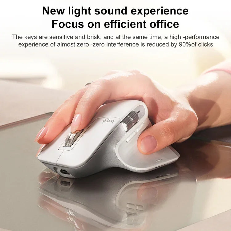 เมาส์ไร้สายบลูทูธโหมดคู่ Logitech MX Master 3s 8000DPI 2.4GHz แบบยศาสตร์