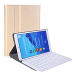 A0M5 คีย์บอร์ดบลูทูธถอดได้ + เคสแท็บเล็ตหนังแบบพับแนวนอนบางเฉียบสำหรับ Huawei MediaPad M5 & Honor Tab 5 8 นิ้ว, พร้อมที่จับ